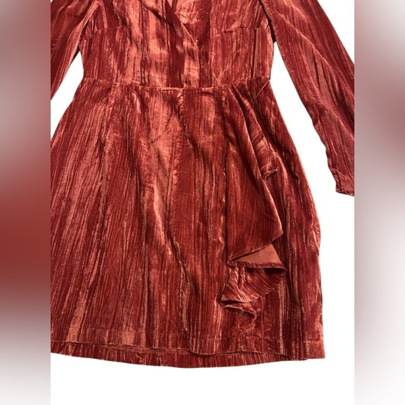 ADELYN RAE Priscilla Wrap Dress Faux Wrap Velvet Minidress - Picture 6 of 10